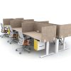 Open Plan 6 pack Electric Desks with Privacy Screens