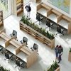 Study Carrels Laminate Mesh Chairs and Planters